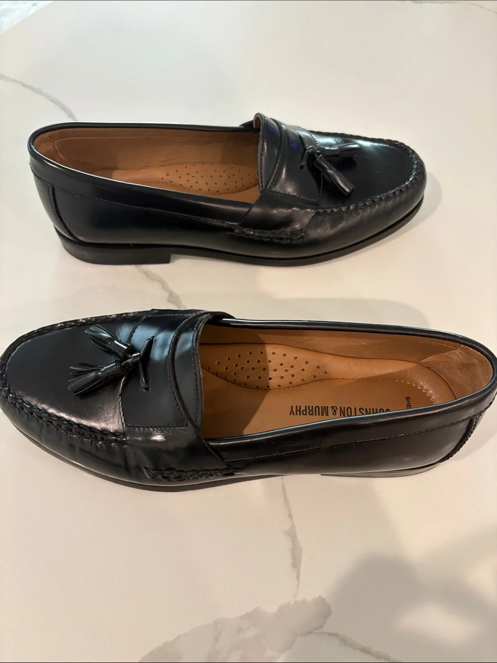 Johnston & Murphy Black Genuine Leather Hayes Tassel Loafer